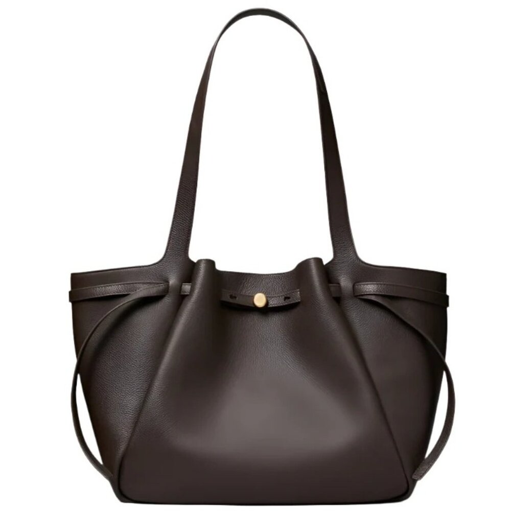 NWT ✅ TORY BURCH ROMY TOTE (LARGE) #163388  DEEP BROWN✨ NWT, DUST BAG - Picture 11 of 16